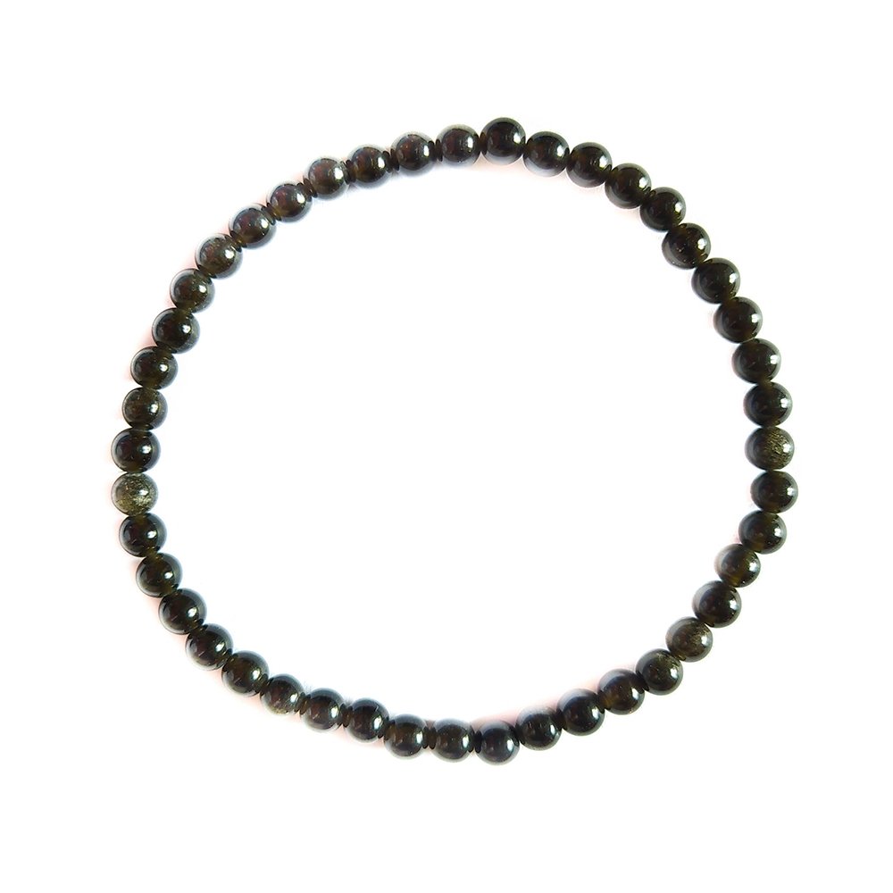 Pulsera de Obsidiana Dorada Bola Lisa