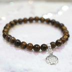 Pulsera de Ojo de Tigre y Flor de la Vida