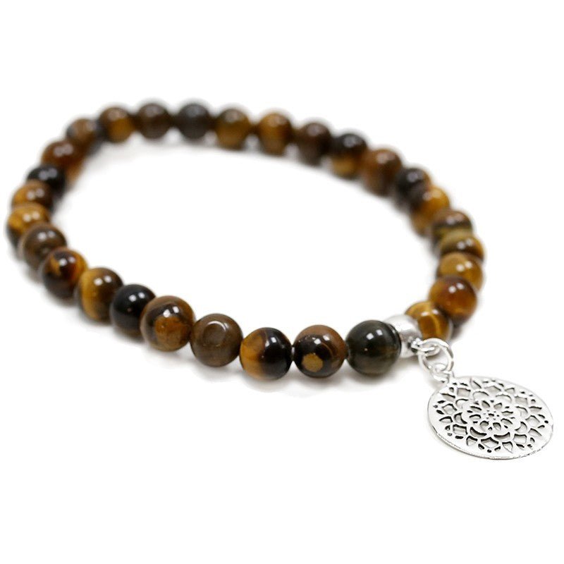Pulsera de Ojo de Tigre y Mandala