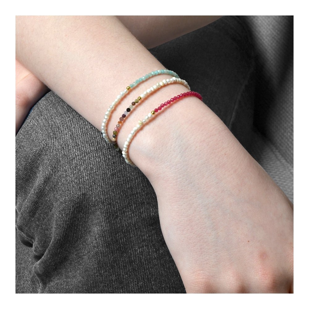 Pulsera de Perlas + Amazonita 'Gold'