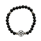 Pulsera de Protección con Pentagrama - Obsidiana