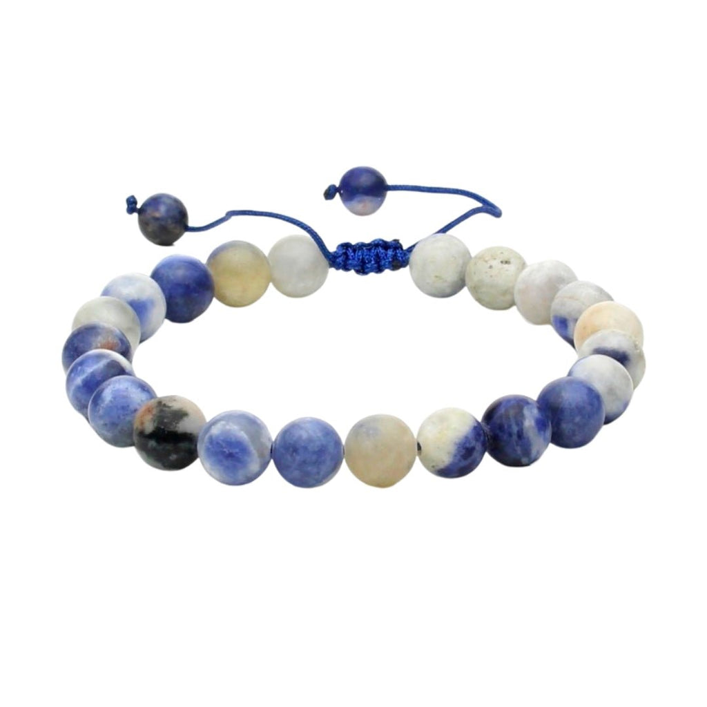 Pulsera de Sodalita Bola con Nudo Corredizo