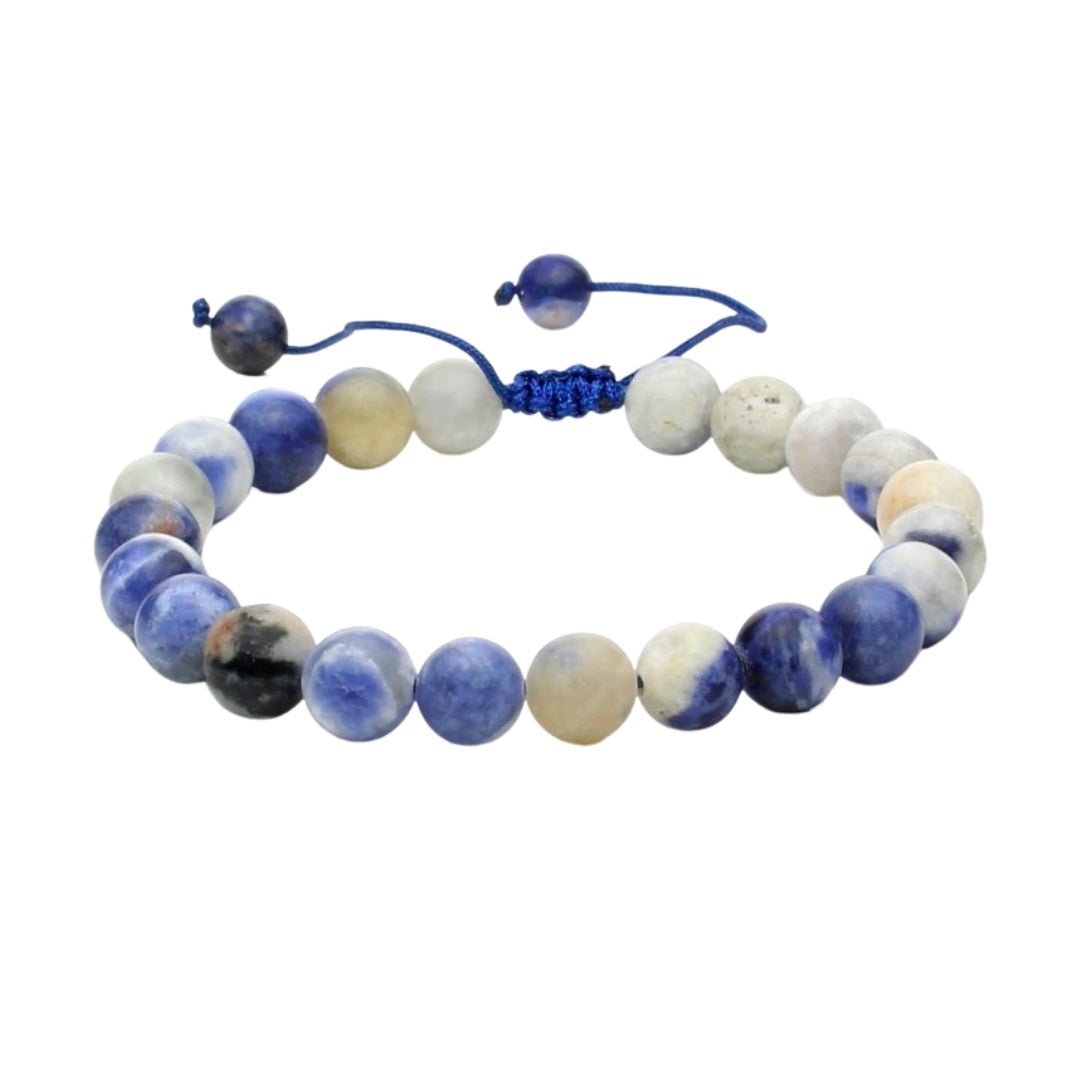 Pulsera de Sodalita Bola con Nudo Corredizo