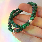Pulsera de Zoisita Rubí con Bola de Plata de Ley