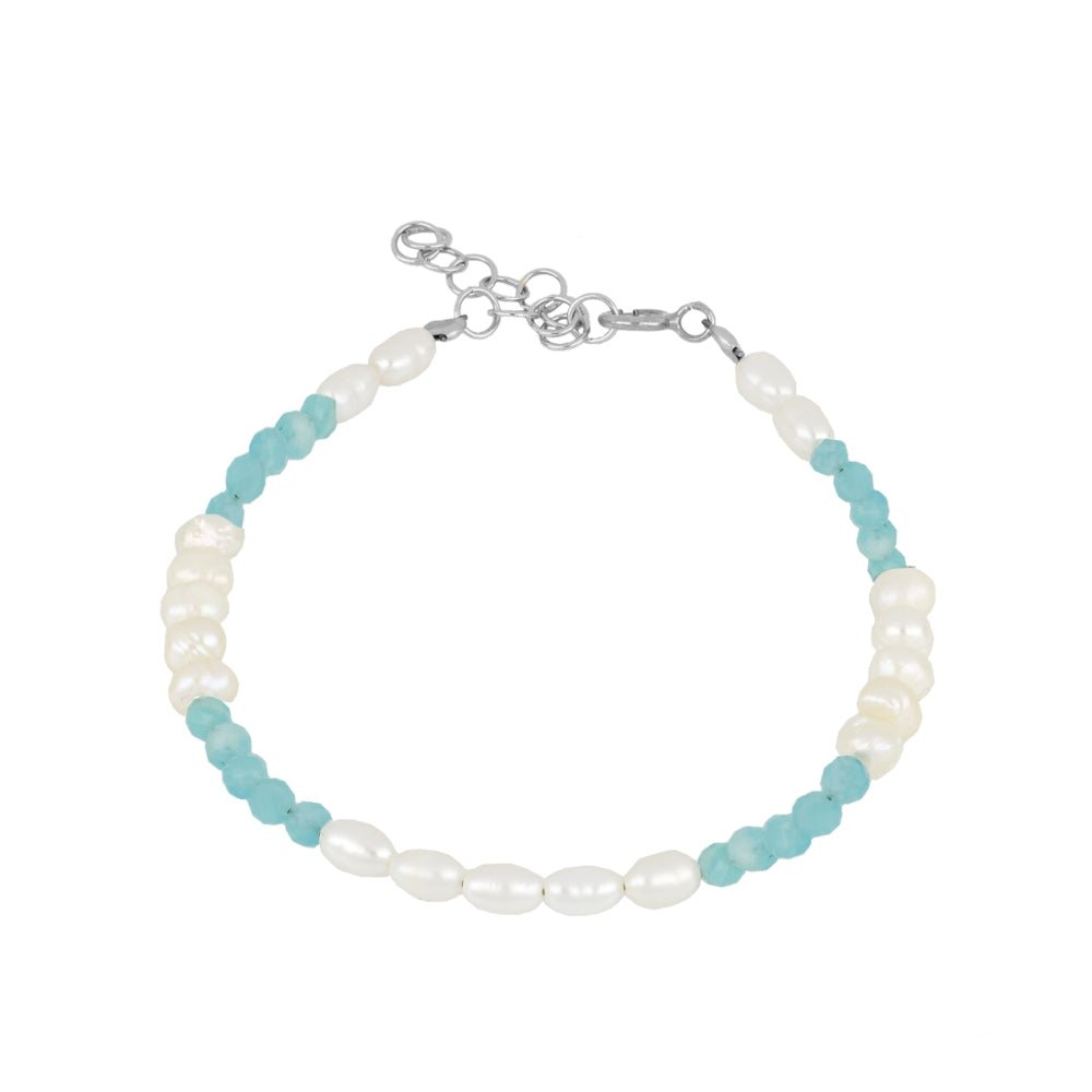 Pulsera 'Isolda' de Perlas y Amazonita