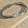 Pulsera Macramé con Tetragramaton y Mano de Fátima S925