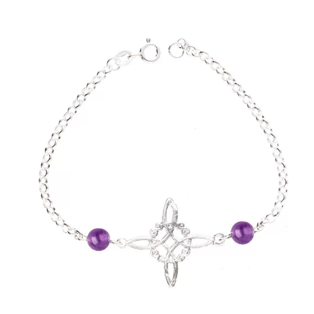 Pulsera Nudo de Bruja con Bola Amatista - Plata de Ley 925