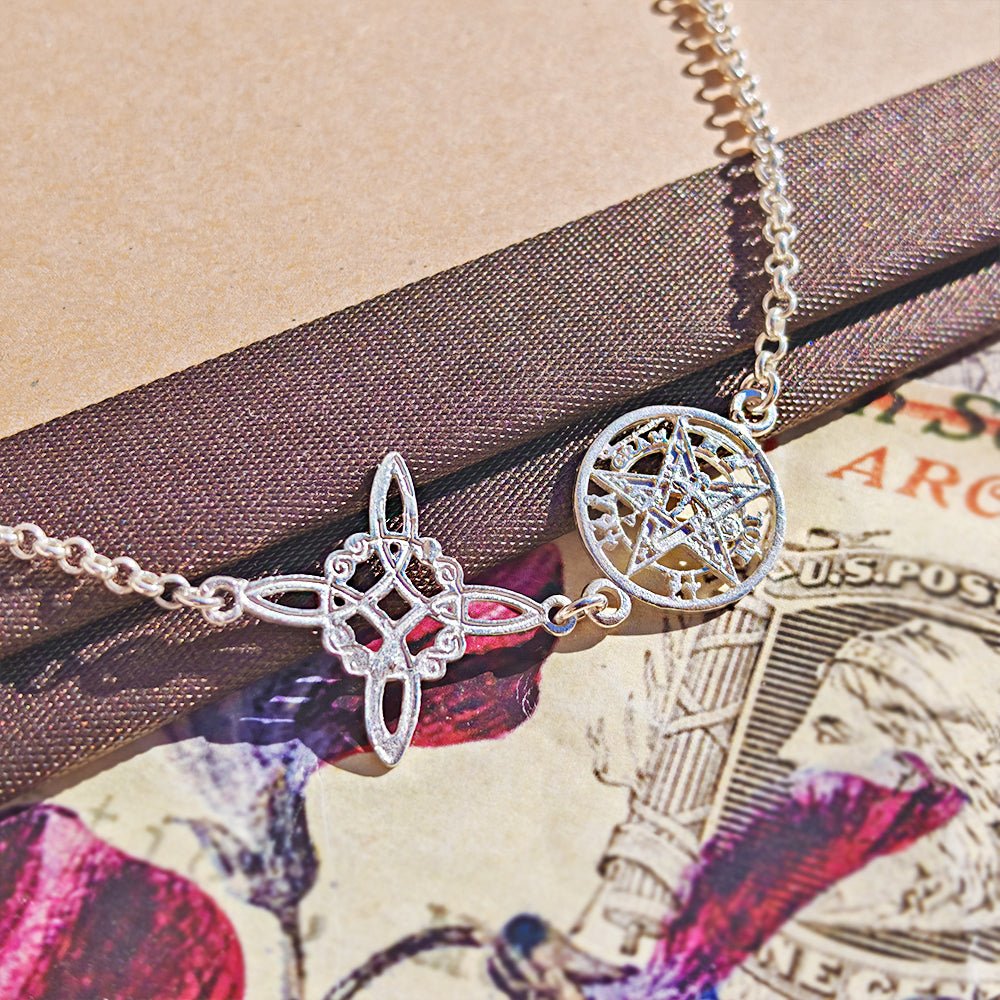 Pulsera Nudo de Bruja & Tetragramaton - Plata de Ley 925