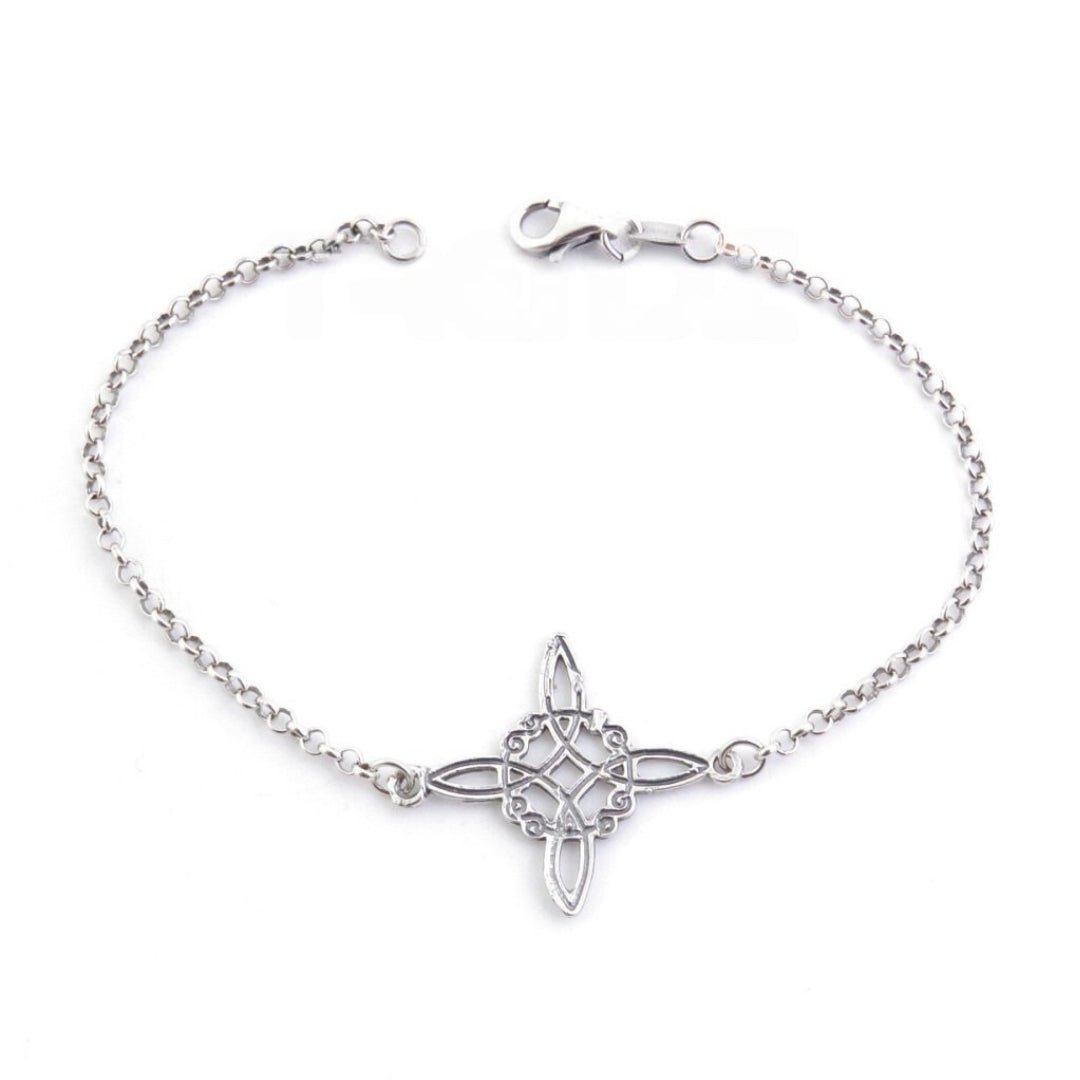 Pulsera Protectora Nudo de Bruja - Plata de Ley 925 Envejecida