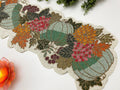Pumpkins and Flowers Beaded Table Runner