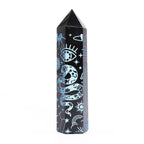 Punta de Obsidiana Negra 'Mistica' - Azul Celeste
