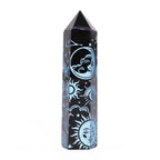 Punta de Obsidiana Negra 'Mistica' - Azul Celeste