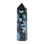 Punta de Obsidiana Negra 'Mistica' - Azul Celeste