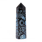 Punta de Obsidiana Negra 'Mistica' - Azul Celeste