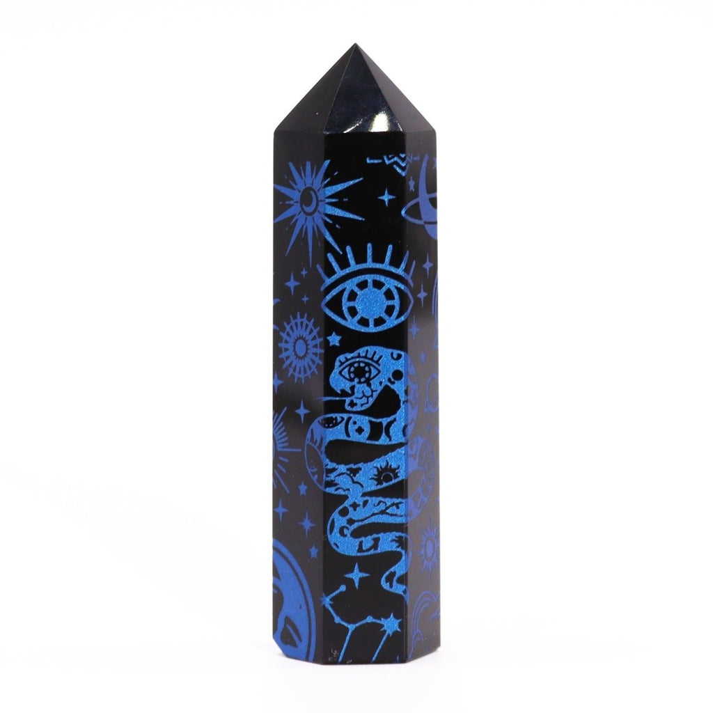 Punta de Obsidiana Negra 'Mistica' - Azul Medianoche