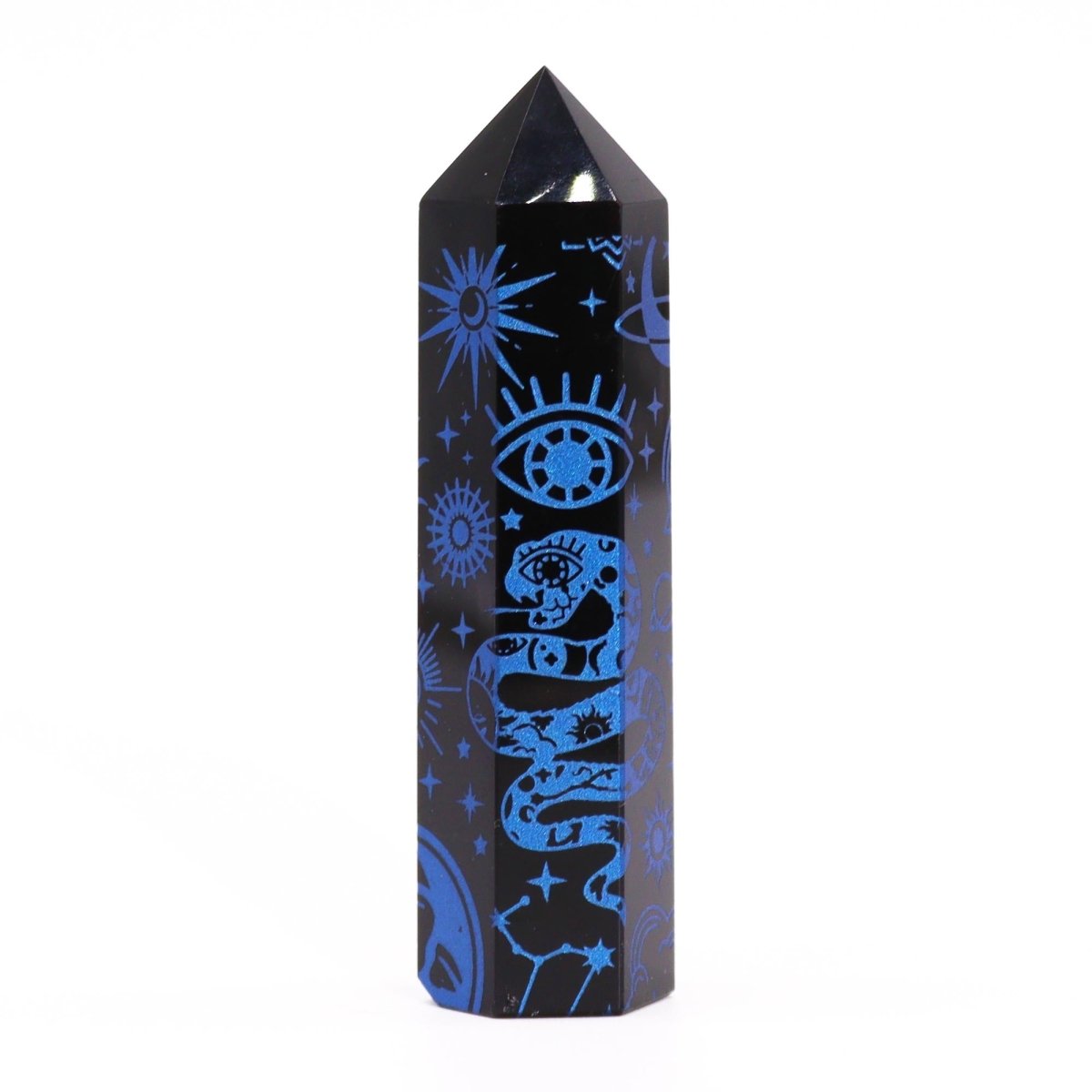 Punta de Obsidiana Negra 'Mistica' - Azul Medianoche