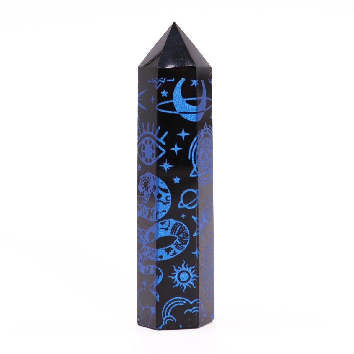 Punta de Obsidiana Negra 'Mistica' - Azul Medianoche