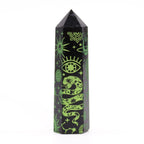 Punta de Obsidiana Negra 'Mistica' - Verde