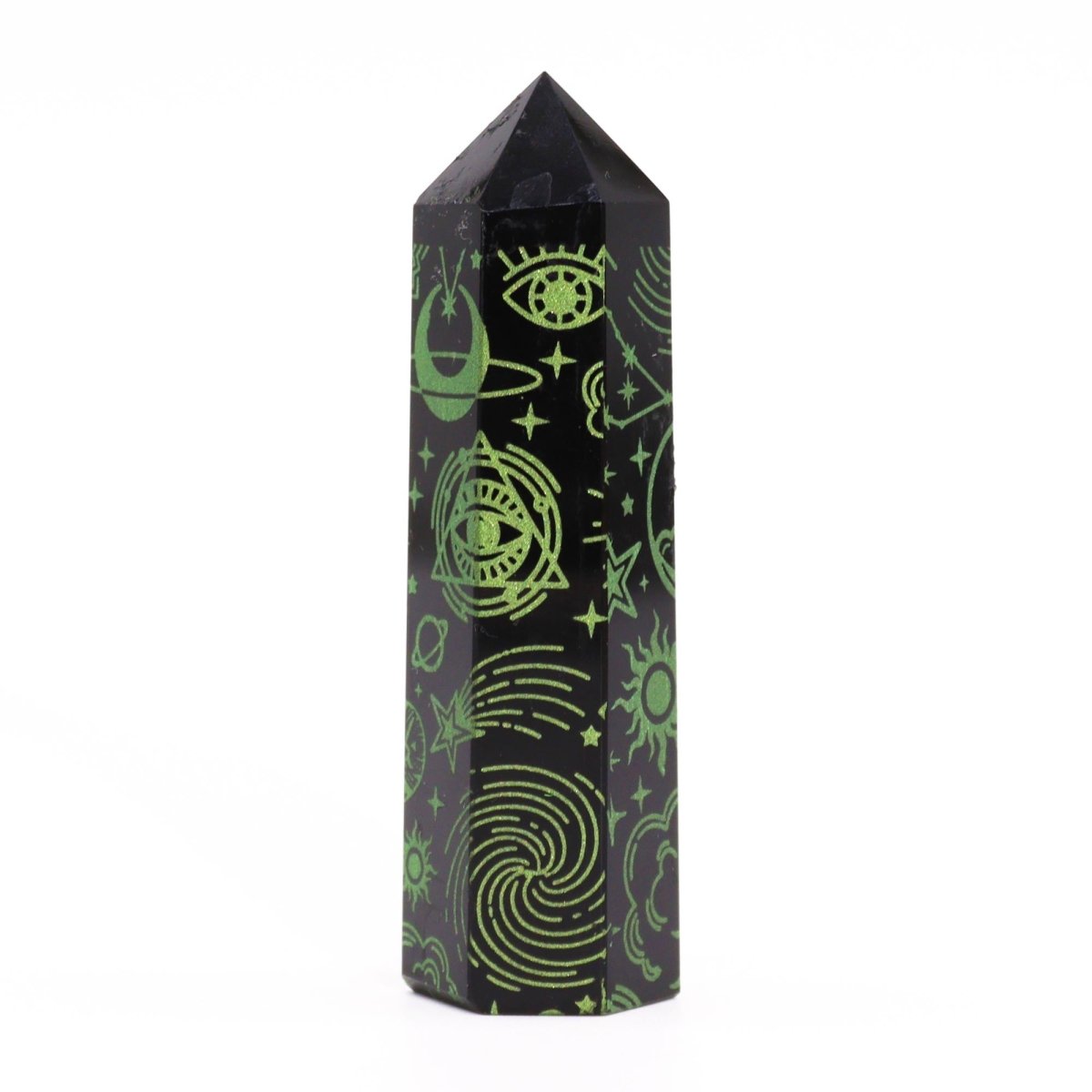 Punta de Obsidiana Negra 'Mistica' - Verde