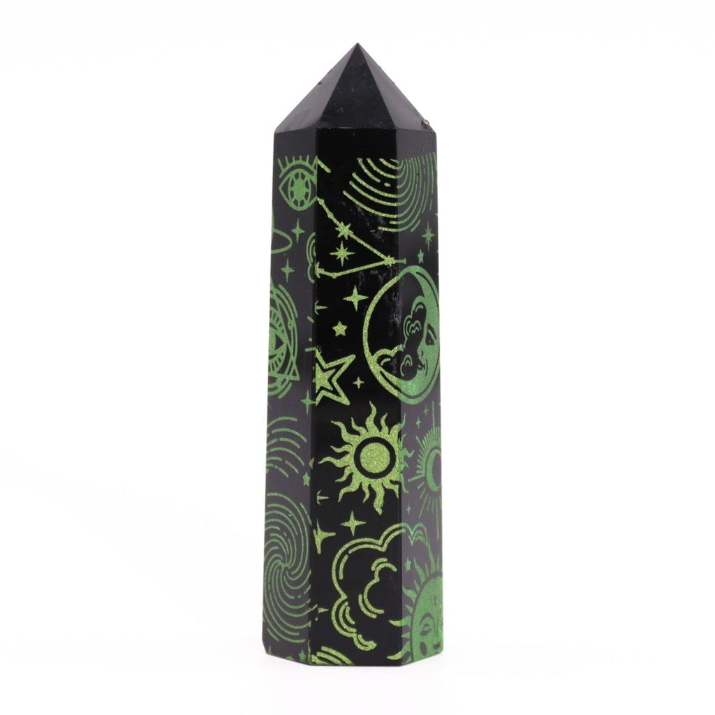 Punta de Obsidiana Negra 'Mistica' - Verde