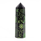 Punta de Obsidiana Negra 'Mistica' - Verde