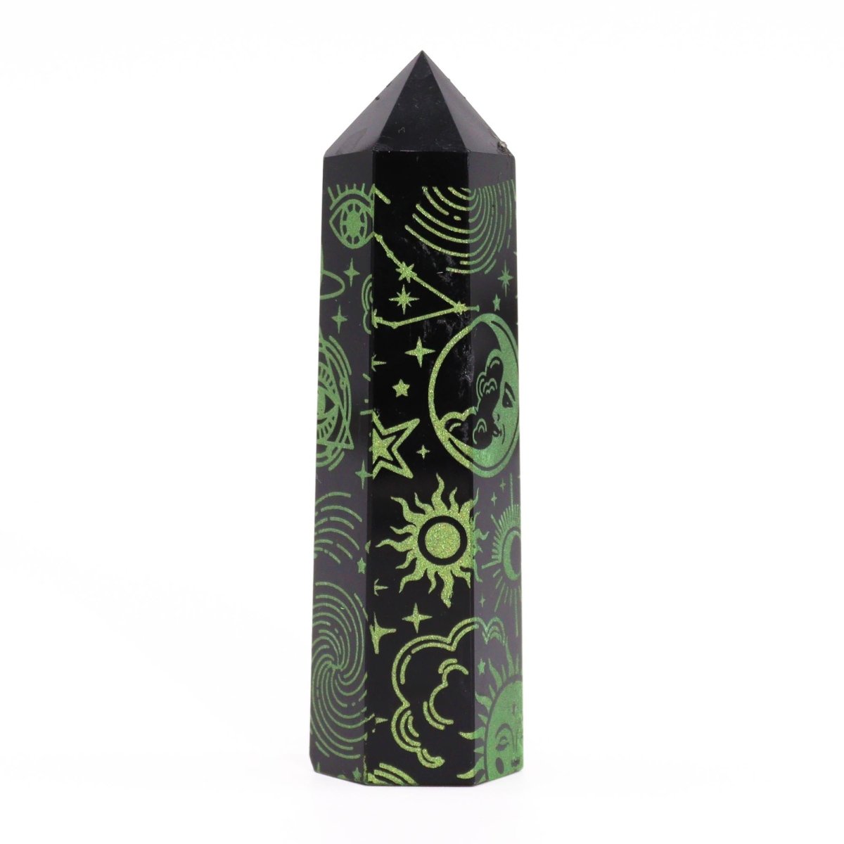 Punta de Obsidiana Negra 'Mistica' - Verde