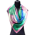Purple Silk Scarf Square Fluid Art