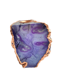Purple Blue Agate Gemstone Taper Candle Holder