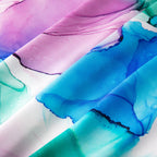 Purple Silk Scarf Square Fluid Art