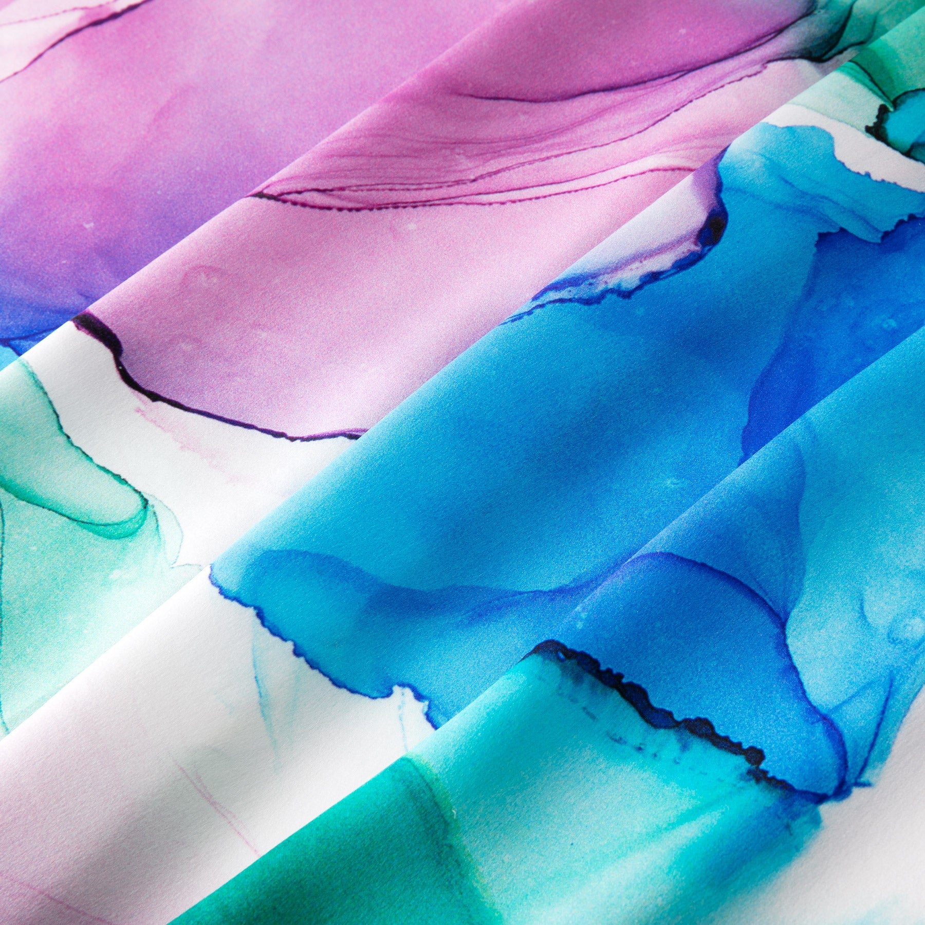 Purple Silk Scarf Square Fluid Art