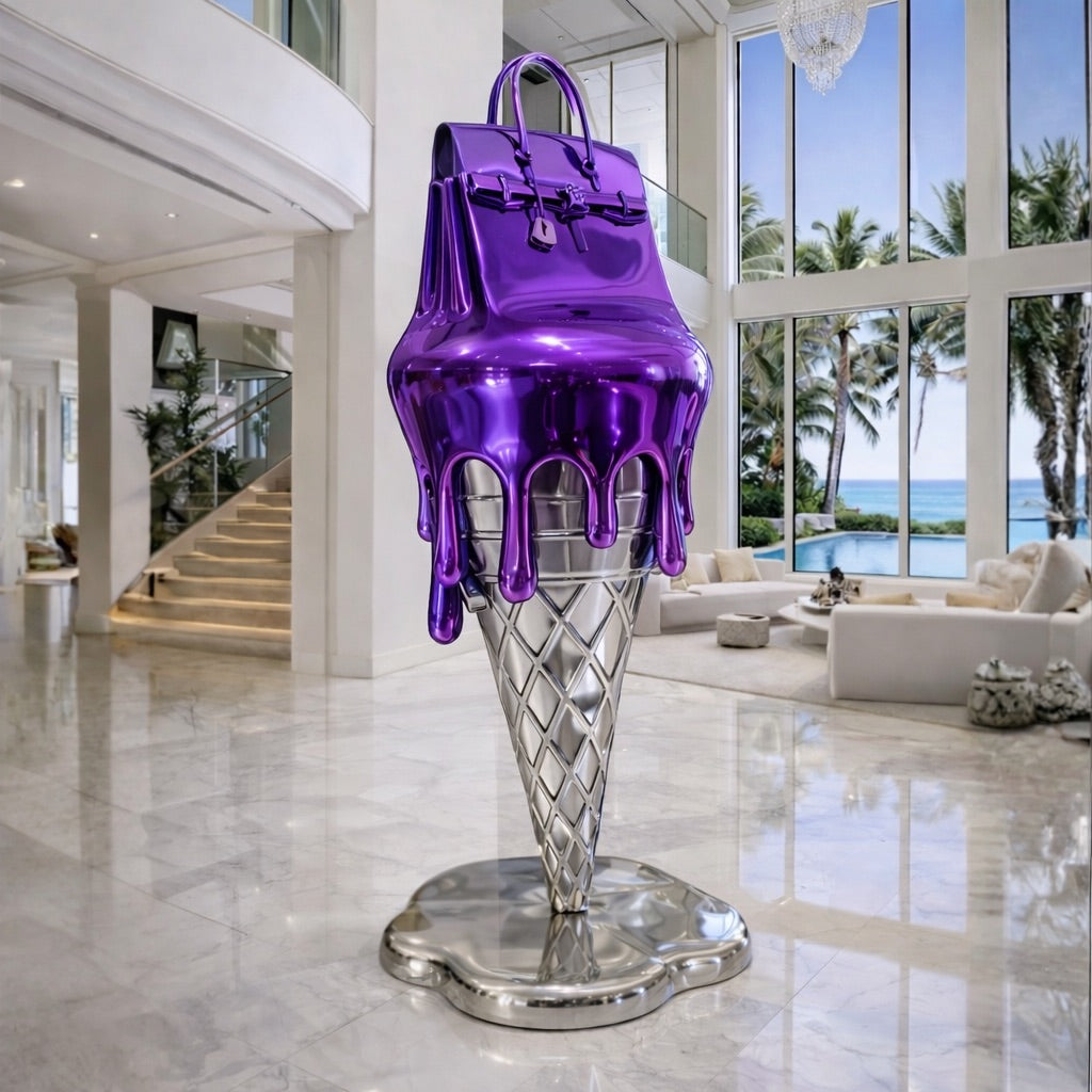 OSO Stainless Steel Molten Icon Sculpture - Height: 108 inch (274 cm) / Purple