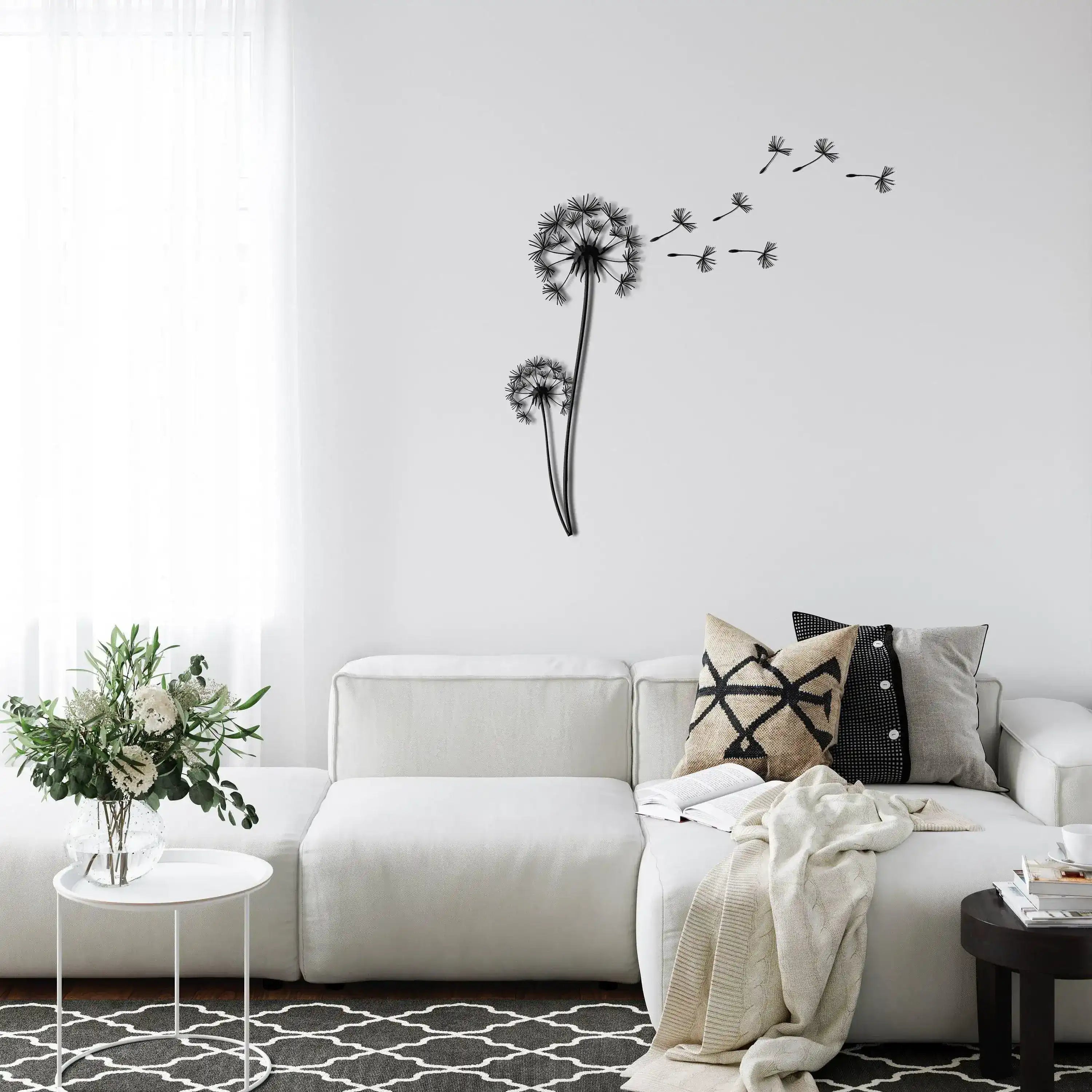 Pusteblume with Flying Seeds Metal Wall Hanging Decor