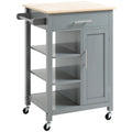 Portable Kitchen Storage Cart with Adjustable Shelves, Rolling Kitchen Island 27.25" W x 19" D x 35" H Gray
