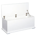 113L Storage Chest with Flip-Top Lid and 2 Safety Hinges for Living Room, Entryway, White
