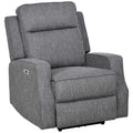 Electric Recliner Armchair, Fabric Reclining Chair with Adjustable Leg Rest, Charcoal Grey