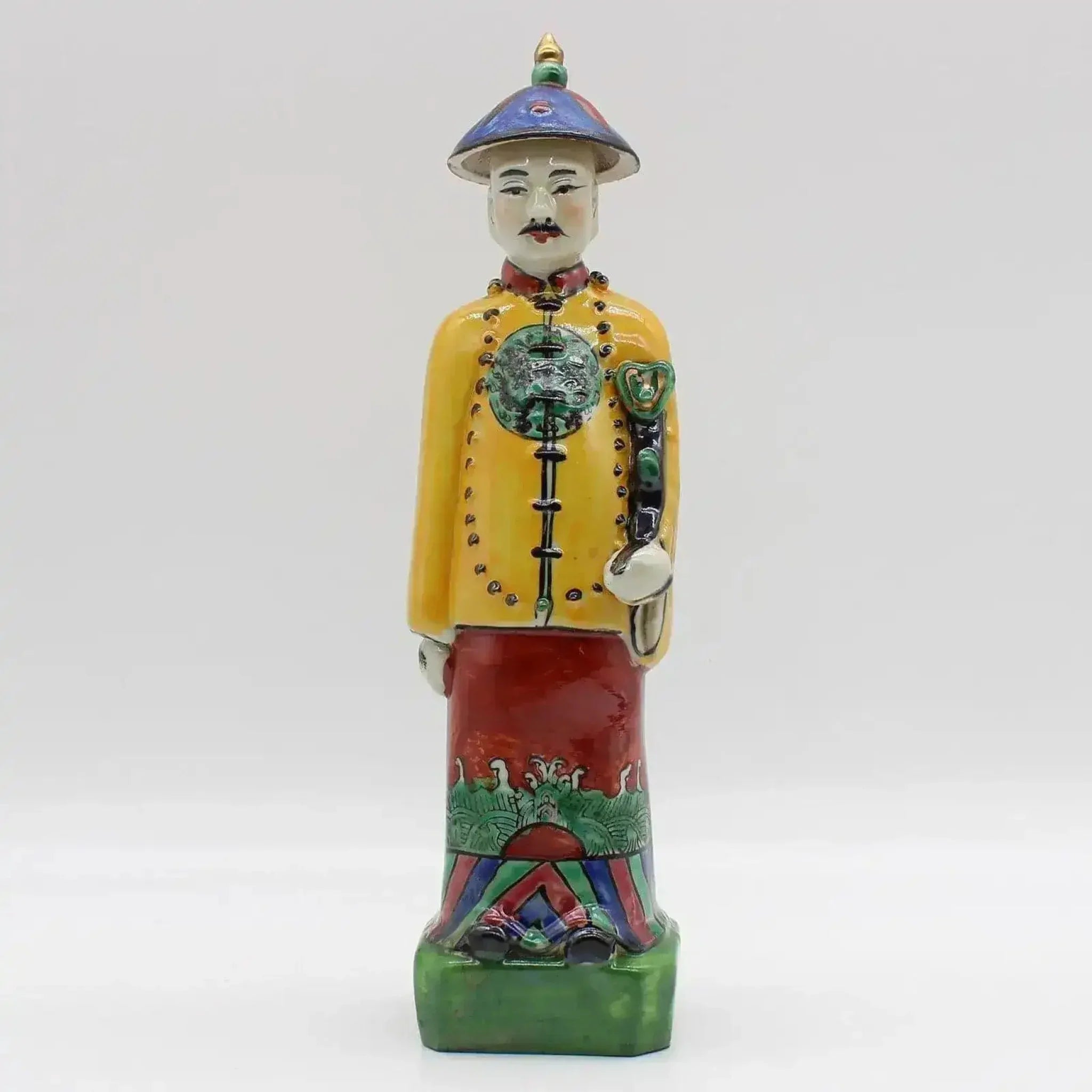 Qing Dynasty Emperor Hand Painted Figurine