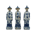 Qing Dynasty Emperors Hand Painted Ceramic Figurines