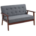 44.5" Tufted Loveseat with Solid Wood Frame 2-Seater Sofa Grey