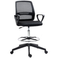 Ergonomic Drafting Chair, Mesh Back Tall Office Chair with Adjustable Height & Footrest, Black