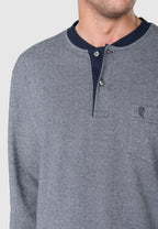 Pijama Hombre Invierno Premium Tapeta Algodón Punto - Azul 55022_22