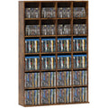 Adjustable Wall-Secure Media Storage Shelf – DVD/CD/Game Organizer, Rustic Brown