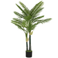150cm Artificial Palm Tree with 16 PEVA Leaves, UV-Resistant & Moss Effect in Pot, Green