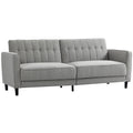 Convertible Sofa Bed with Adjustable Back Button Tufted Design, Grey
