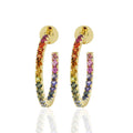 RIVIERA Midi Rainbow  Sapphire Hoop Earrings Pair By ALINKA Fine Jewellery
