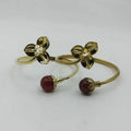 Recycled Bullet Brass Flower Bangle - Pearl