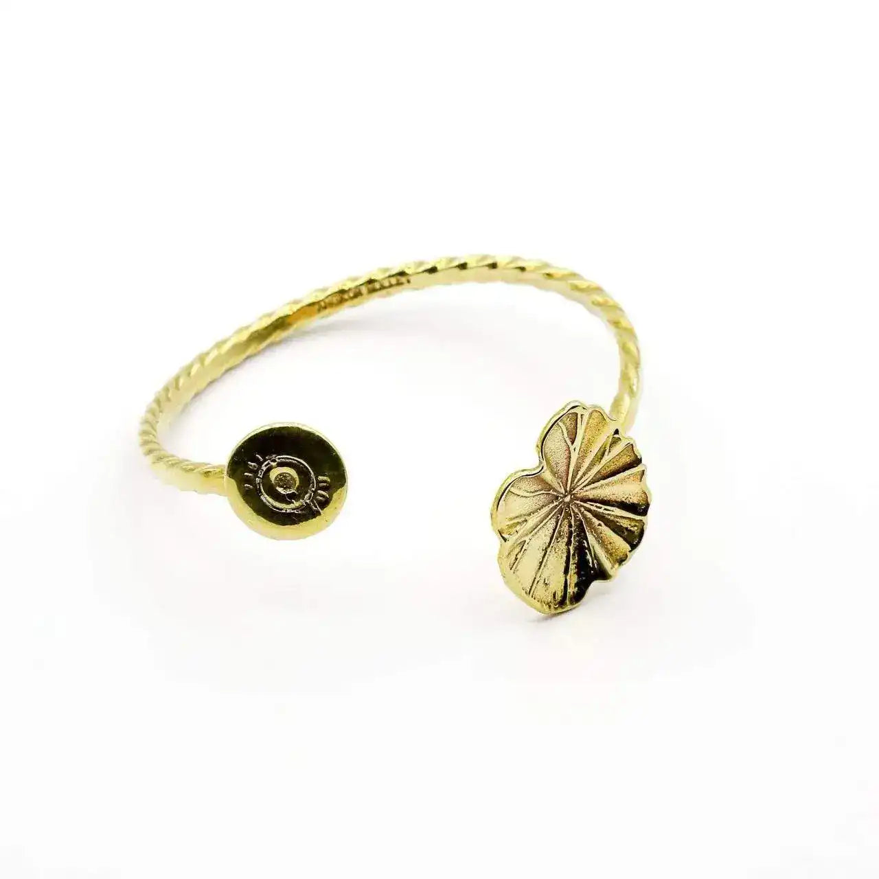 Recycled Bullet Brass Lotus Leaf Bangle