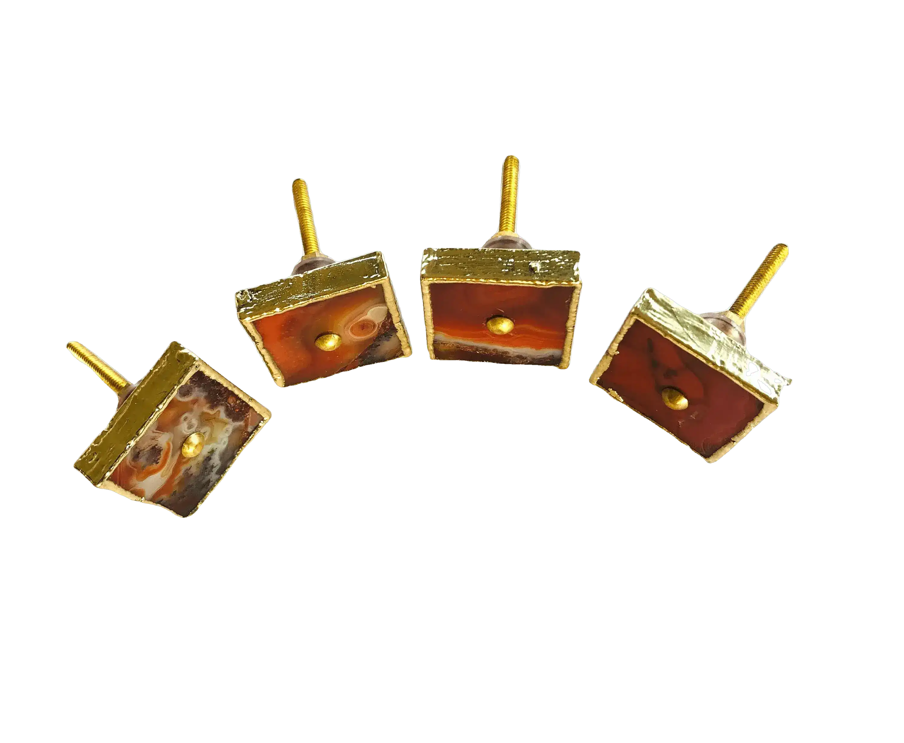Red Agate Cabinet Door knob Handle - Set of 4