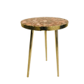 Red Agate Round Edge Side Coffee Table