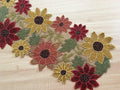 Red and Gold Floral Spring Beaded Table Runner