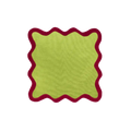 Red and Lime Green Scallop 100% Linen Square Placemat